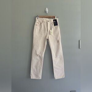 NWT LEVI'S 501 Cropped Jeans in Ecru Booper / Size 23x26